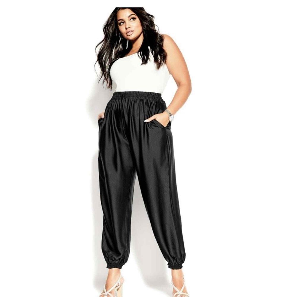 NWT City‎ Chic Relaxed Class Dress Jogger Pants in Sangria size 18